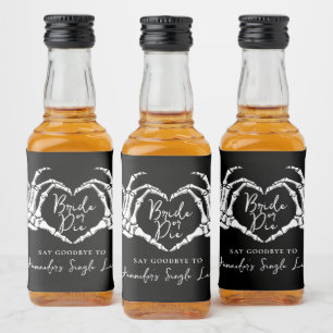 Bride or Die Gothic Heart Bachelorette Party Liquor Bottle Label