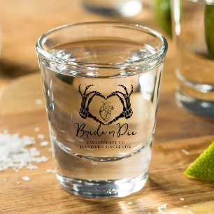 Bride or Die Gothic Heart Bachelorette Party Shot Glass