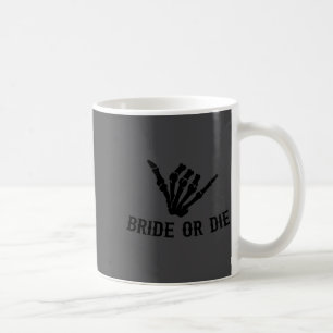 Bride Or Die Rockstar Skeleton Bachelorette Party Coffee Mug