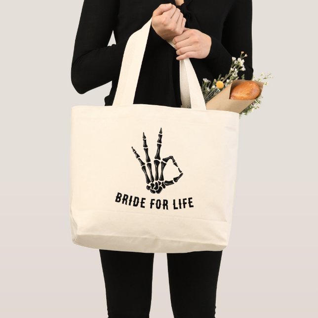 Bride or Die Skeleton Bachelorette Party Tote Bag (Front (Product))