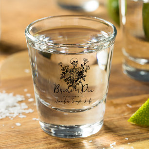 Bride or Die Skeleton Roses Bachelorette Party Shot Glass