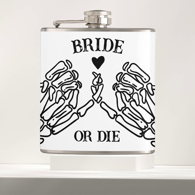 Bride or Die Til Death Do Us Party Gothic Wedding Hip Flask (Creator Uploaded)