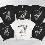 Bride Or Die Til Death Do We Party Bachelorette Tri-Blend Shirt<br><div class="desc">Embrace the dark and playful side of your bachelorette festivities with our "Bride Or Die Til Death Do We Party" Tri-Blend Shirt. Perfect for a gothic-themed or Halloween bachelorette party, this shirt features a bold and humourous design that adds a touch of spooky elegance to your celebration. With its "Til...</div>