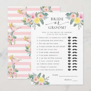 Bride or Groom Bright Cocktail Bridal Game Enclosure Card