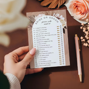 Bride or Groom Guess Who Said it Game Boho Florals