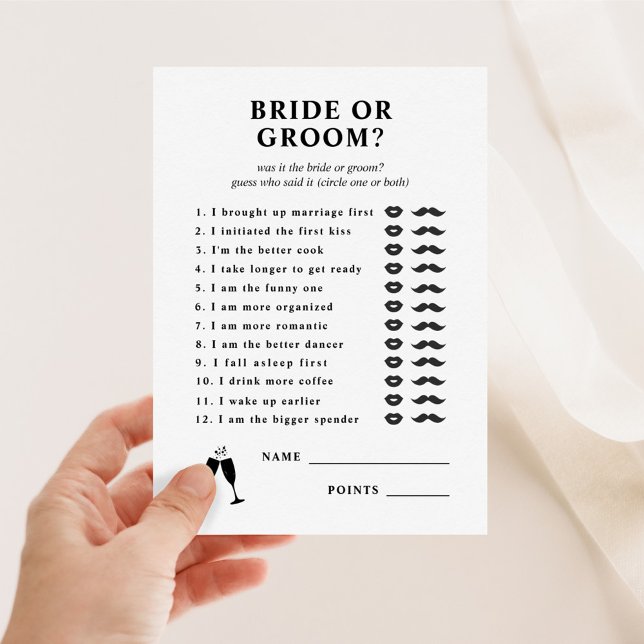 Bride Or Groom He Said She Said Bridal Shower Game Invitation (Creator Uploaded)