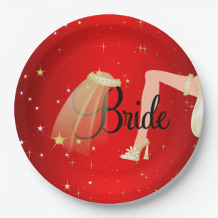 "Bride"Paper Plates 9"