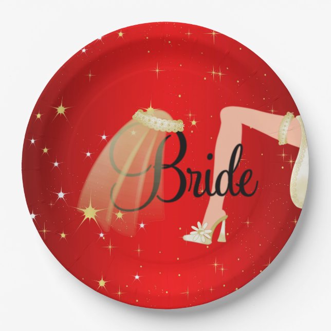 "Bride"Paper Plates 9" (Front)