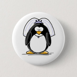 Bride Penguin 6 Cm Round Badge