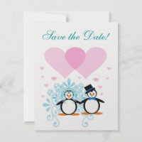 Bride Penguin Save the Date