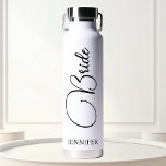 Bride Personalised Script Wedding  Water Bottle<br><div class="desc">This design may be personalised in the area provided by changing the photo and/or text. Or it can be customised by clicking Personalise this Template and then choosing the click to customise further option and delete or change the colour of the background, add text, change the text colour or style,...</div>