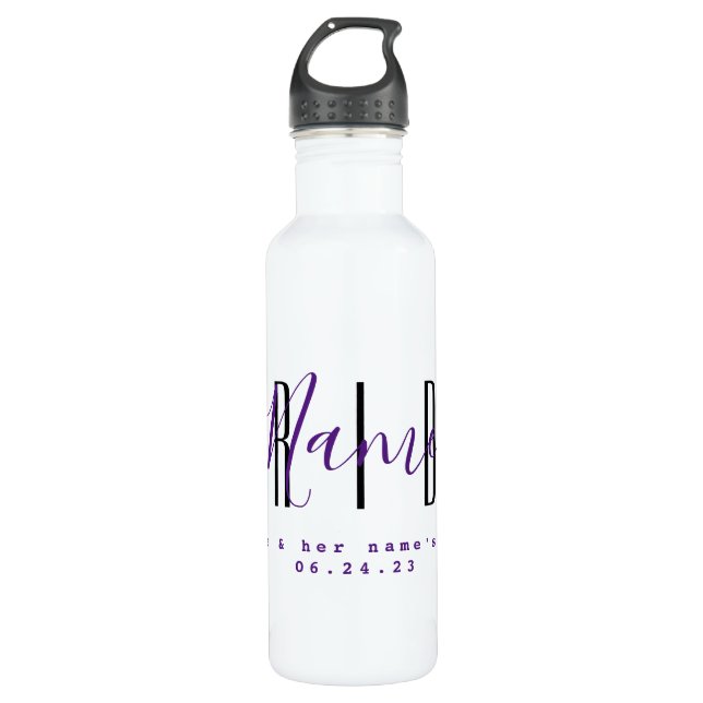 Bride Personalised Water Bottle HAMbyWG (Front)