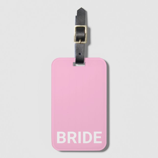 Bride Personalized Simple Modern Luggage Tag (Front Vertical)