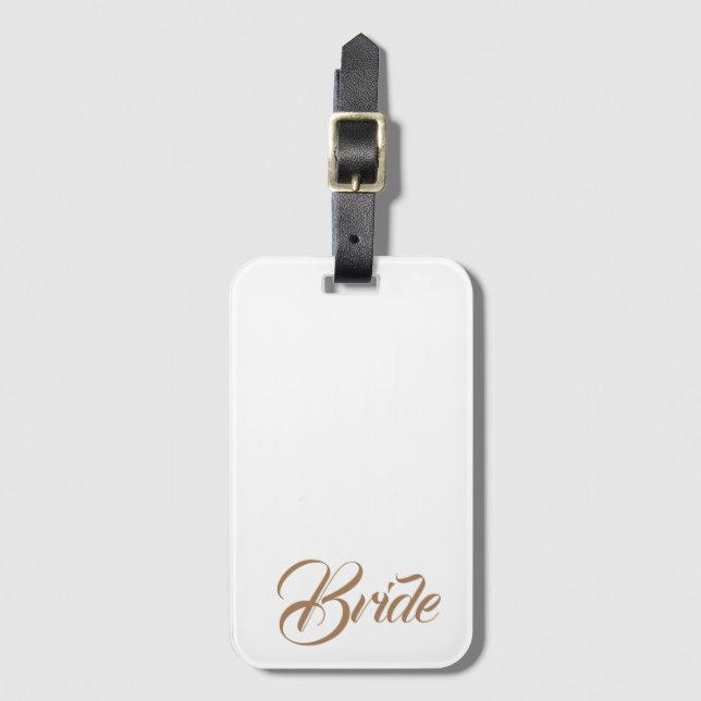 Bride Personalized Simple Modern Luggage Tag (Front Vertical)