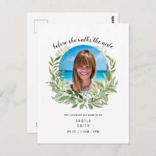 Bride Photo Before She Walks Bridal Shower Postcard