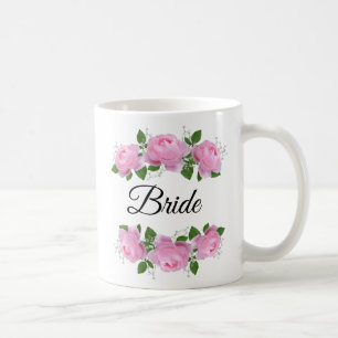 Bride Pink Roses Personalised Coffee Mug