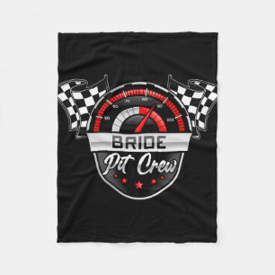 Bride Pit Crew Race Car Birthday Party Matching Fa Fleece Blanket