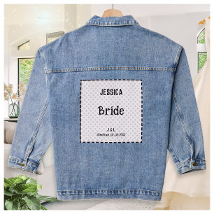 Bride Pretty Polka Dot Custom Bridal Party Wedding Denim Jacket