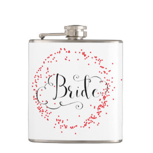 Bride Red Confetti - Flask
