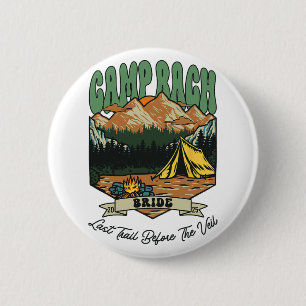 Bride Retro Camp Bach Party Camping Bachelorette 2 6 Cm Round Badge