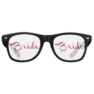 Bride Retro Script Red Sunglasses