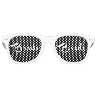 Bride Retro Script White Retro Sunglasses
