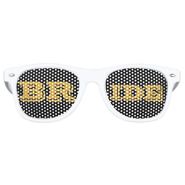 BRIDE retro Shades gold / Fun Party Sunglasses (Front)