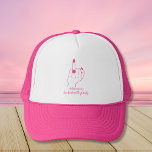 Bride Ring Finger Trendy Pink Bachelorette Party Trucker Hat<br><div class="desc">Trendy and fun pink bachelorette party / hen party trucker hat features bride's ring finger and wedding ring. Click personalise to add bride´s name.</div>