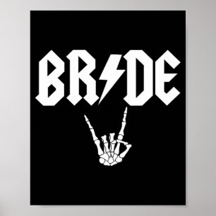 Bride Rock N Roll Gothic Halloween Bachelorette Pa Poster