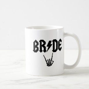 Bride Rock N Roll Skeleton Hand Halloween Bachelor Coffee Mug