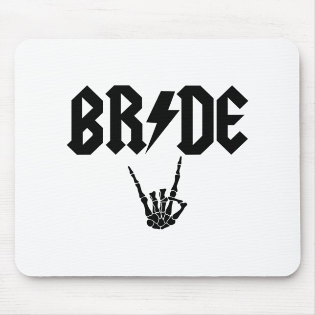 Bride Rock N Roll Skeleton Hand Halloween Bachelor Mouse Pad (Front)