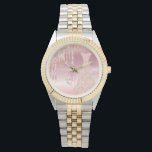 Bride rose gold dress name watch<br><div class="desc">Modern and trendy rose gold drip,  an elegant dress on a rose gold background.  Text with the Word: Bride written in a dark rose gold hand lettered style script. Perfect as a gift for the bride to be!</div>