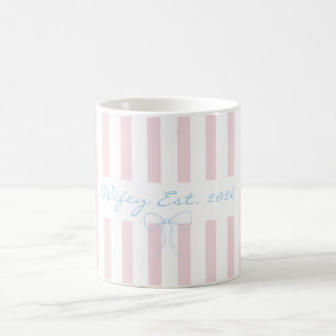 Bride rosewater pink striped  coffee mug