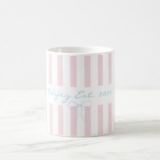 Bride rosewater pink striped coffee mug