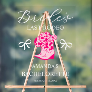 Bride’s Last Rodeo Personalized Bachelorette Party Acrylic Sign