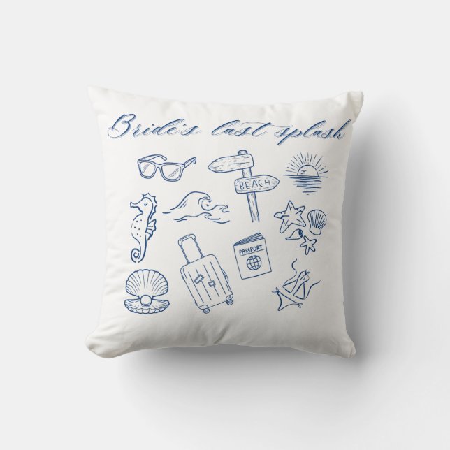 Bride’s Last Splash Design | Ocean Beach Bachelore Cushion (Front)