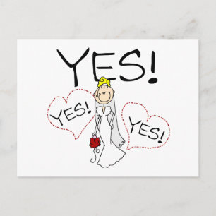 Bride Says Yes Postcard