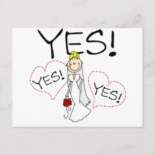 Bride Says Yes Tshirts and Gifts Postcard