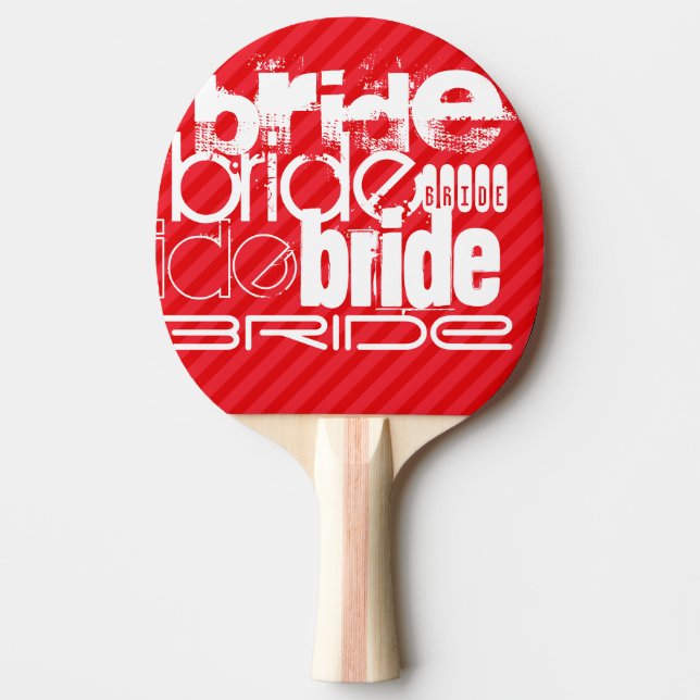 Bride; Scarlet Red Stripes Ping Pong Paddle (Front)