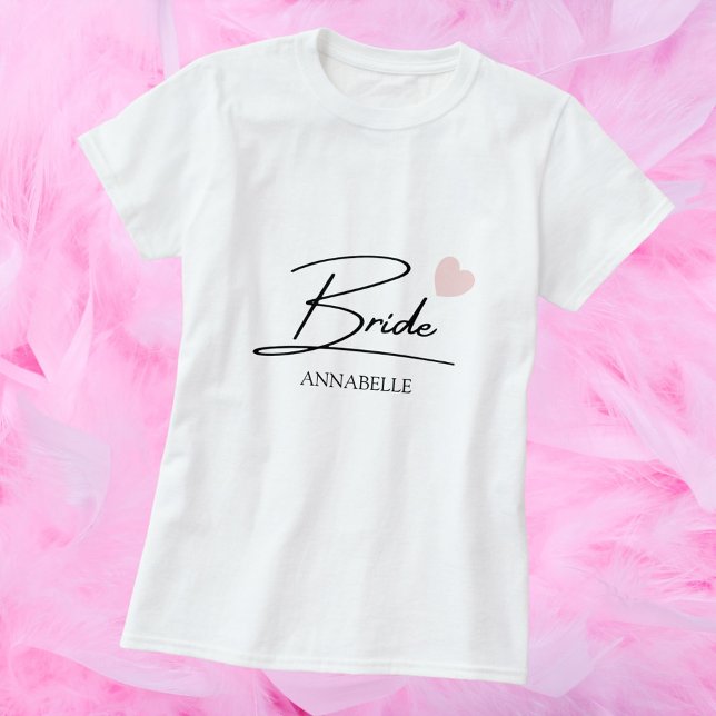 Bride Script Custom Name  T-Shirt (Creator Uploaded)