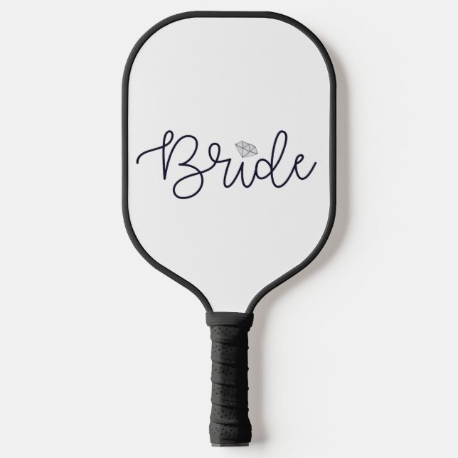 Bride Script Diamond Modern Trendy  Pickleball Paddle (Front)