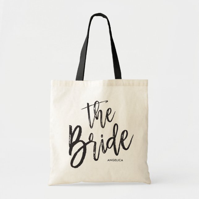 Bride | Script Style Custom Wedding Tote Bag (Front)