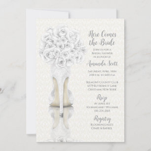 Bride Shoe and Bouquet Bridal Shower Invitation