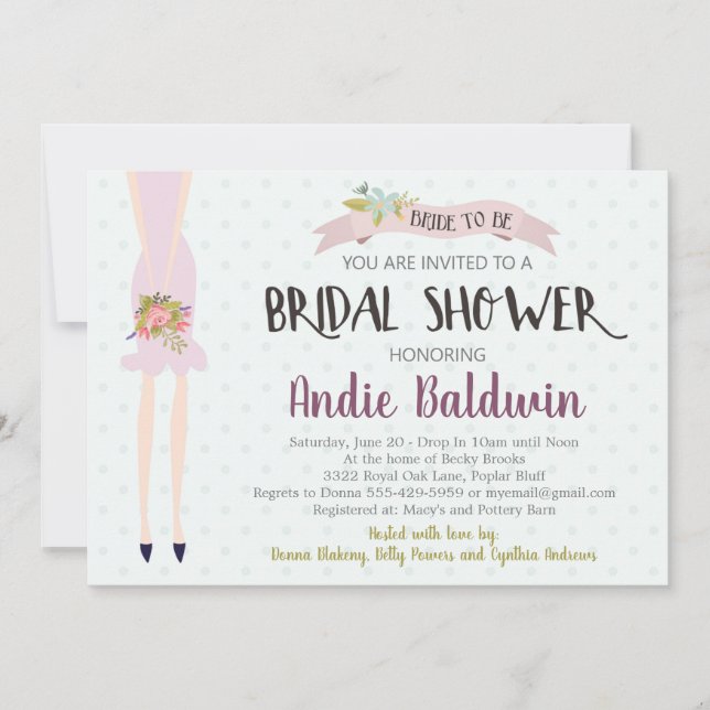 Bride Silhouette Bridal Shower Invitation (Front)
