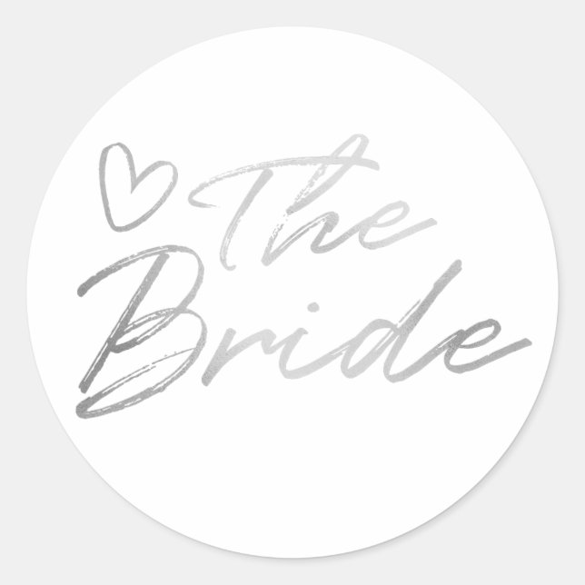 Bride - Silver faux foil sticker (Front)