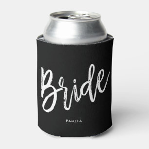 Bride Simple Script Style Custom Wedding Can Cooler