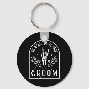 Bride Skeleton Gothic Halloween Engagement Wedding Key Ring