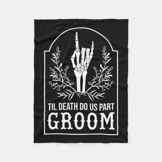 Bride Skeleton Hand Couples Matching Wedding Hallo Fleece Blanket (Front)