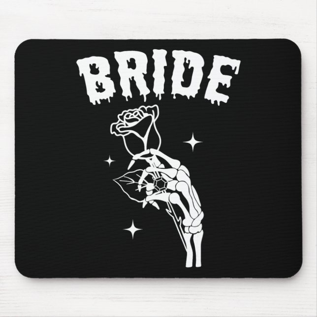 Bride Skeleton Hand Wedding Halloween Couples Matc Mouse Pad (Front)