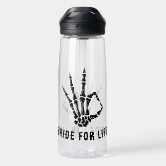 Bride Skeleton Party Watercolor water bottle